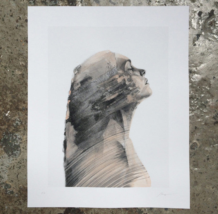 'Echoes' individually hand tinted archival print ( Giclee Print ) screen prints and original art by London artist Von — www.shopvon.com