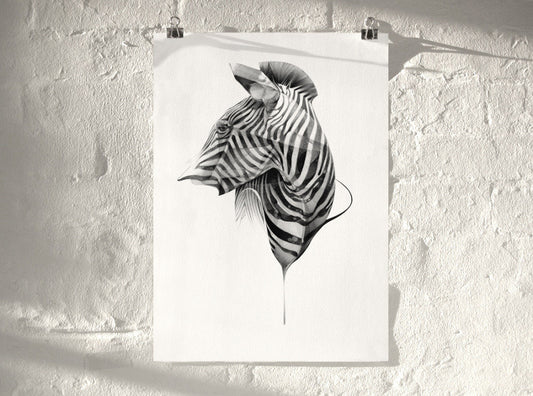 Zebra 02 (  ) screen prints and original art by London artist Von — www.shopvon.com