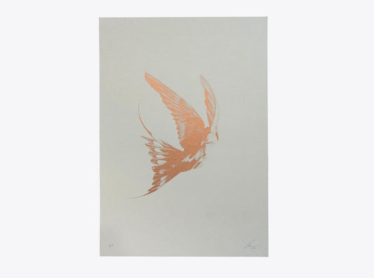 'Bird 17' Copper Screen Print (Pale Grey) | Artist Proof ( Screen Print ) screen prints and original art by London artist Von — www.shopvon.com
