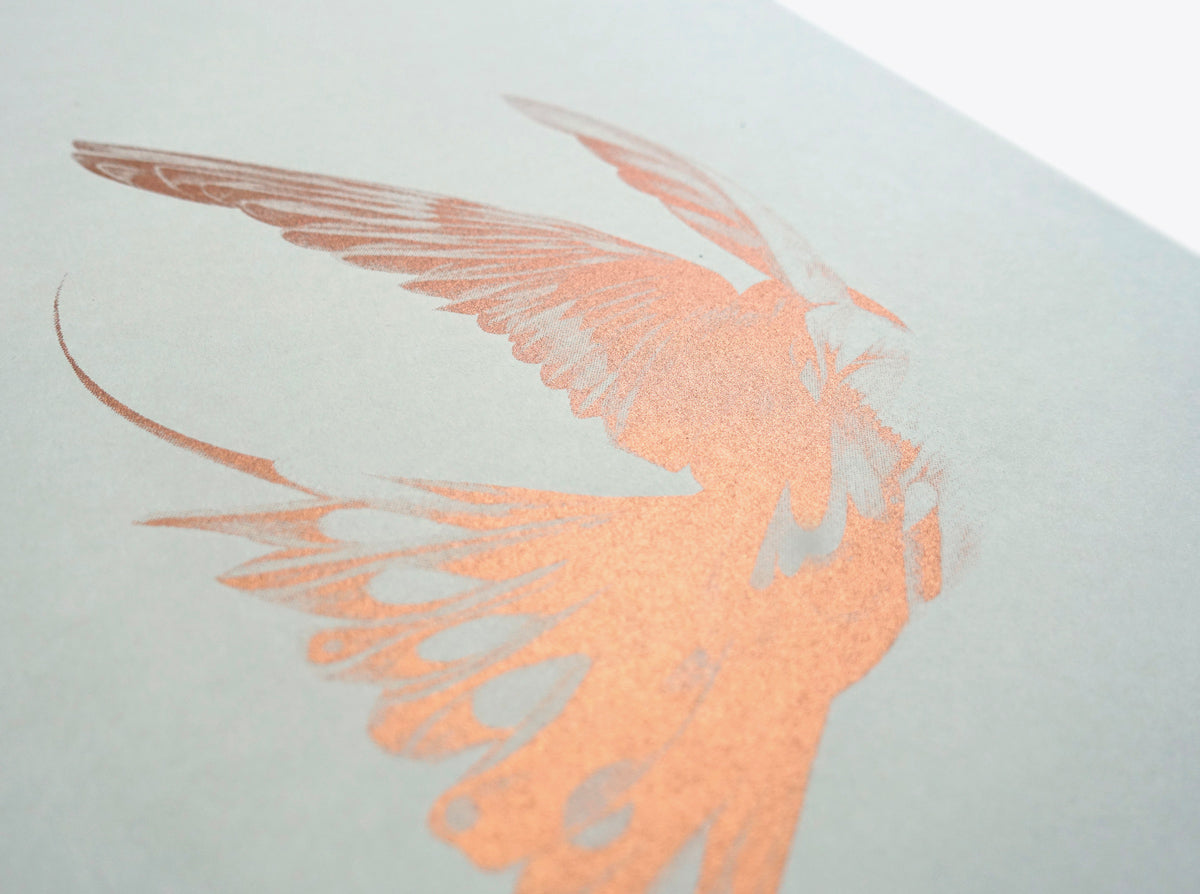'Bird 17' Copper Screen Print (Pale Grey) | Artist Proof ( Screen Print ) screen prints and original art by London artist Von — www.shopvon.com