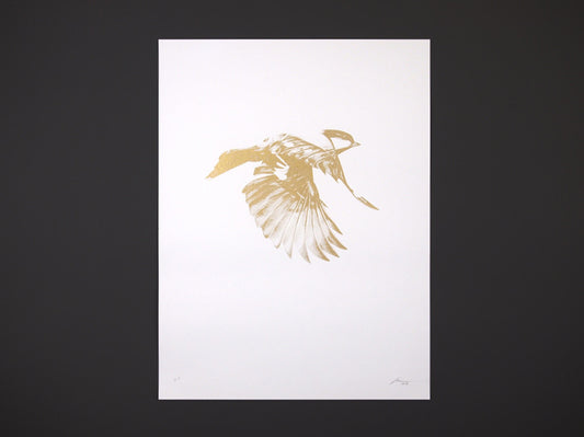 'Flight 02' Gold Screen Print | Artist Proof ( Screen Print ) screen prints and original art by London artist Von — www.shopvon.com