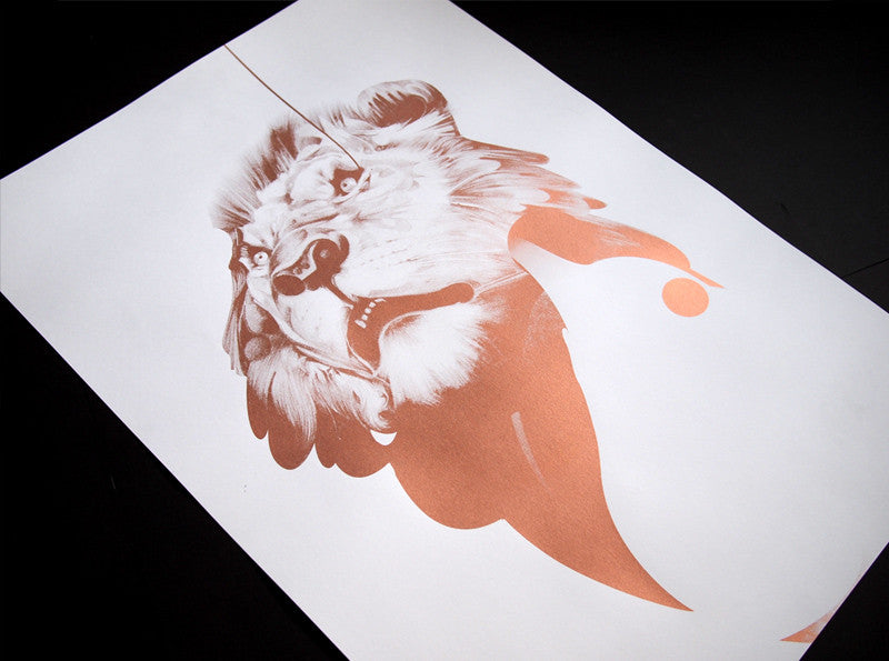 'Lion 01' Copper Edition | Artist Proof ( Screen Print ) screen prints and original art by London artist Von — www.shopvon.com