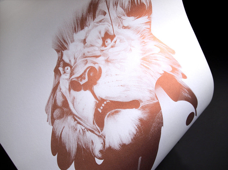 'Lion 01' Copper Edition | Artist Proof ( Screen Print ) screen prints and original art by London artist Von — www.shopvon.com