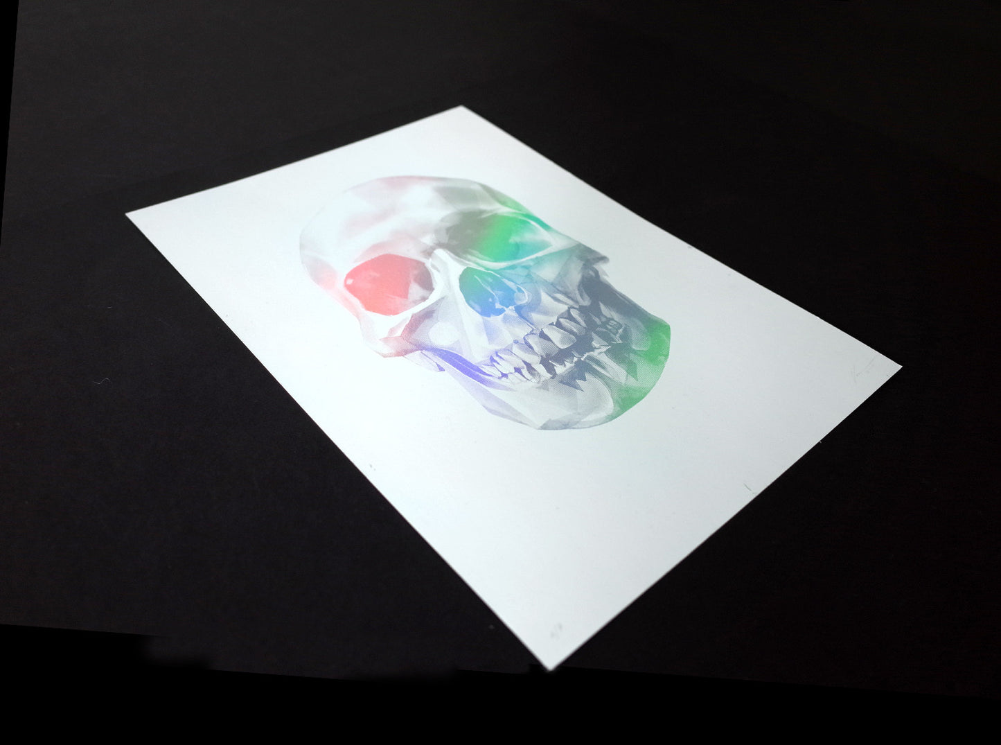 'Skull 03' Holographic Screen Print | Artist Proof ( Screen print ) screen prints and original art by London artist Von — www.shopvon.com