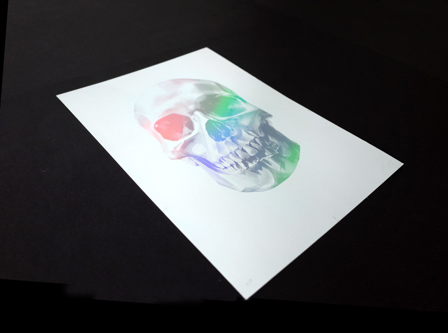 'Skull 03' Holographic Screen Print | Artist Proof ( Screen print ) screen prints and original art by London artist Von — www.shopvon.com