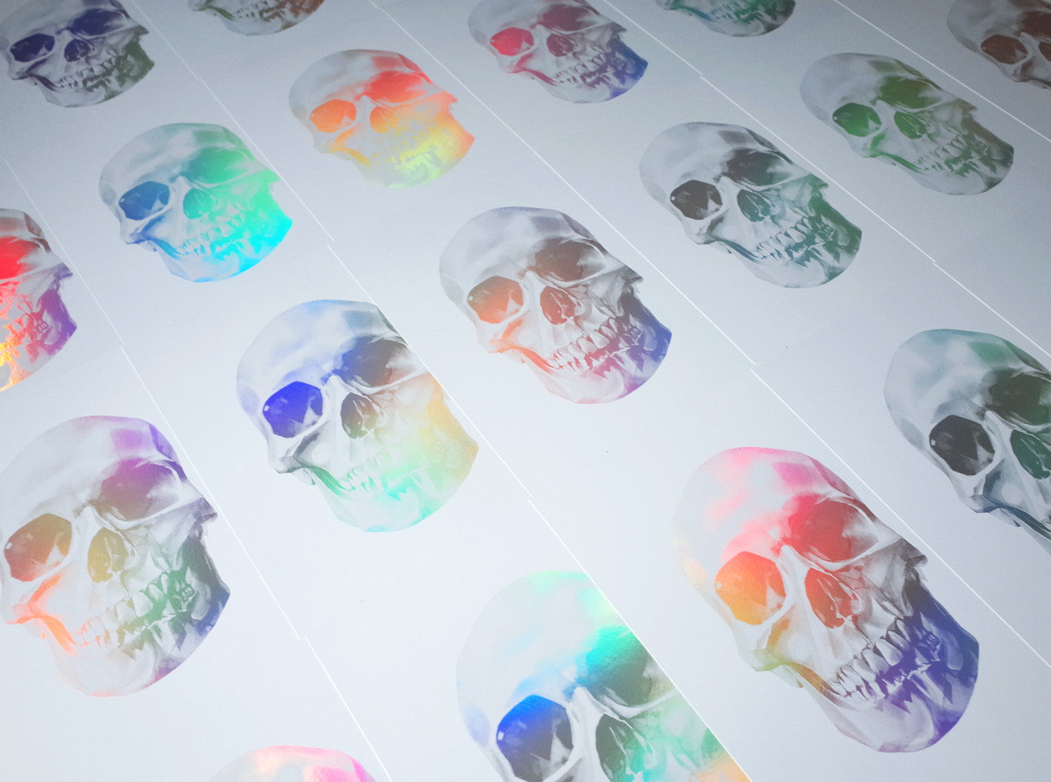 'Skull 03' Holographic Screen Print | Artist Proof ( Screen print ) screen prints and original art by London artist Von — www.shopvon.com