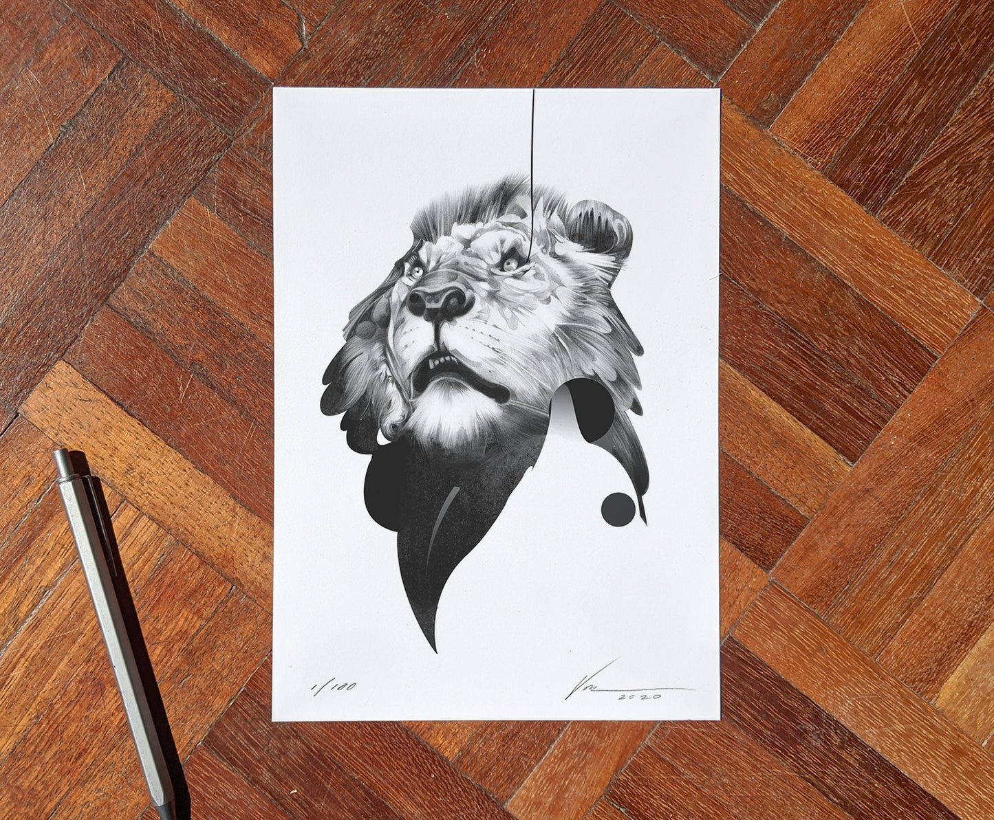 Lion 01 [Mini Edition] (  ) screen prints and original art by London artist Von — www.shopvon.com