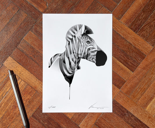 Zebra 01 [Mini Edition] (  ) screen prints and original art by London artist Von — www.shopvon.com